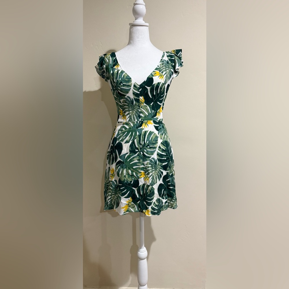 For Love And Lemons Tropical Green Mini Dress